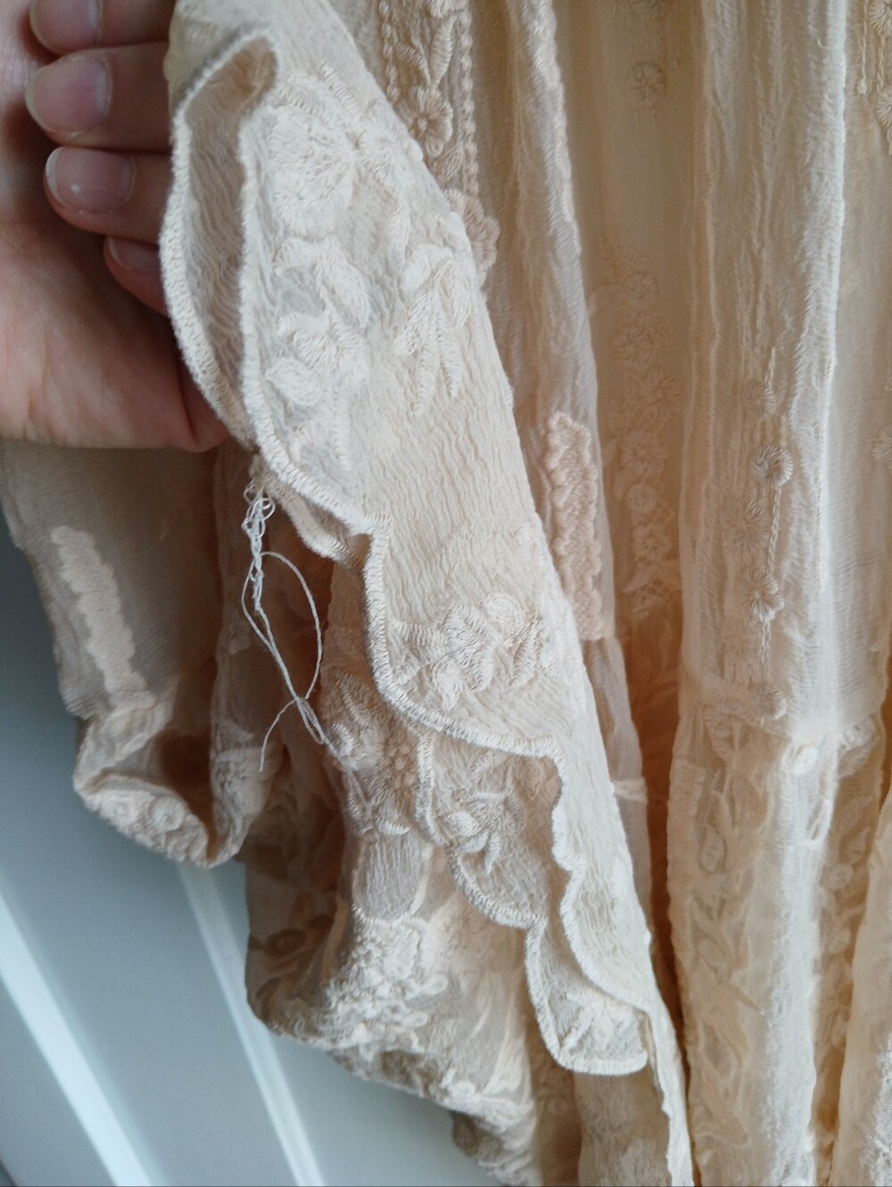 Sundance Silk Floral Embroidered Overlay Dress - Picture 10 of 10
